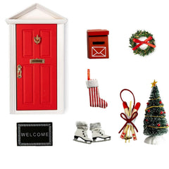 Tonttuovi elf door wood texture highlights natural craftsmanship perfect for cozy decor.