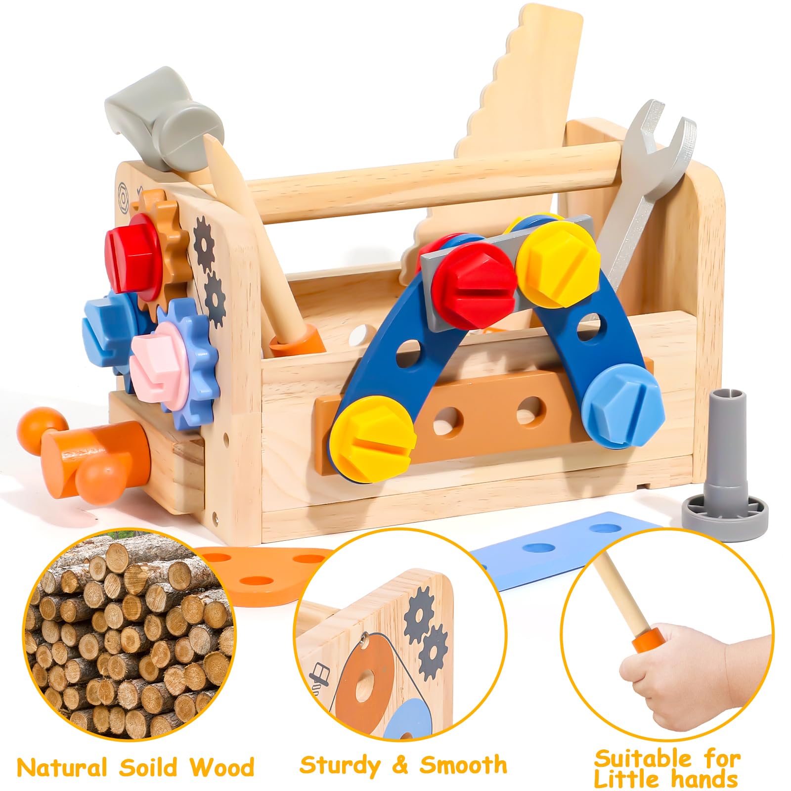 TONZE Kids Tool Set gears-blocks: plastic connectors for easy model crafting.