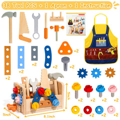 TONZE Kids Tool Set screwdriver: easy twisting to build fine motor skills.