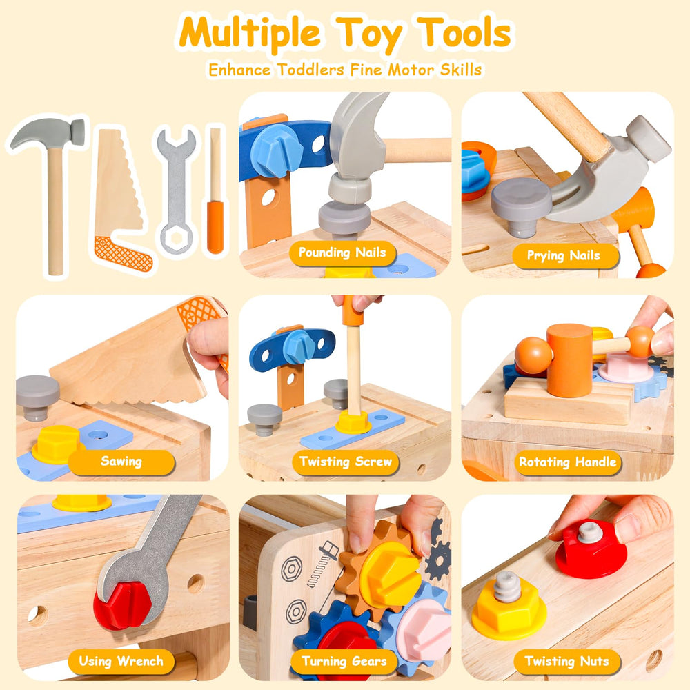 TONZE Kids Tool Set wood-saw: kid friendly saw for light cutting pretend play.