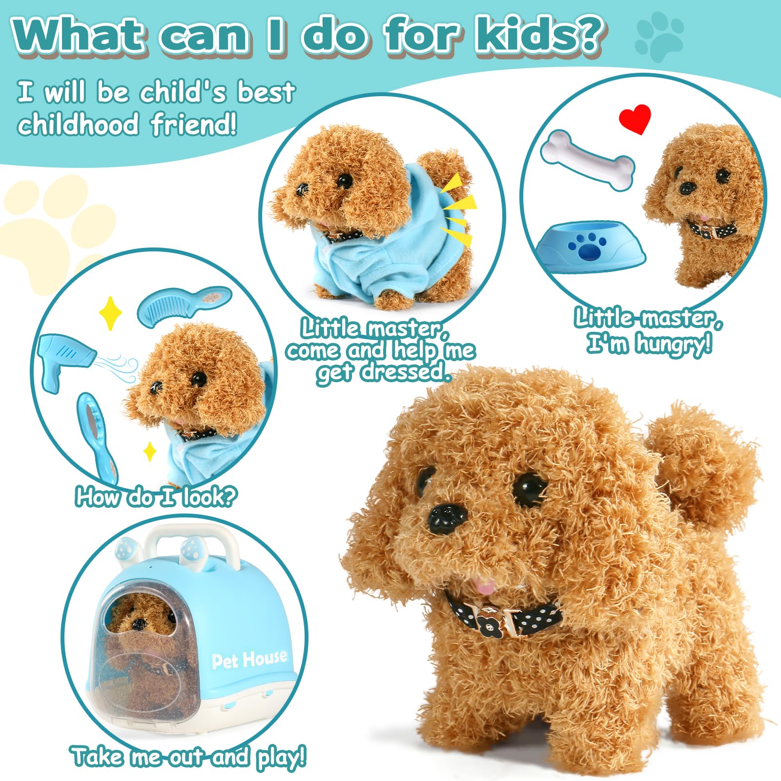 TONZE puppy carrier accessory set enables portable play and grooming on the go.