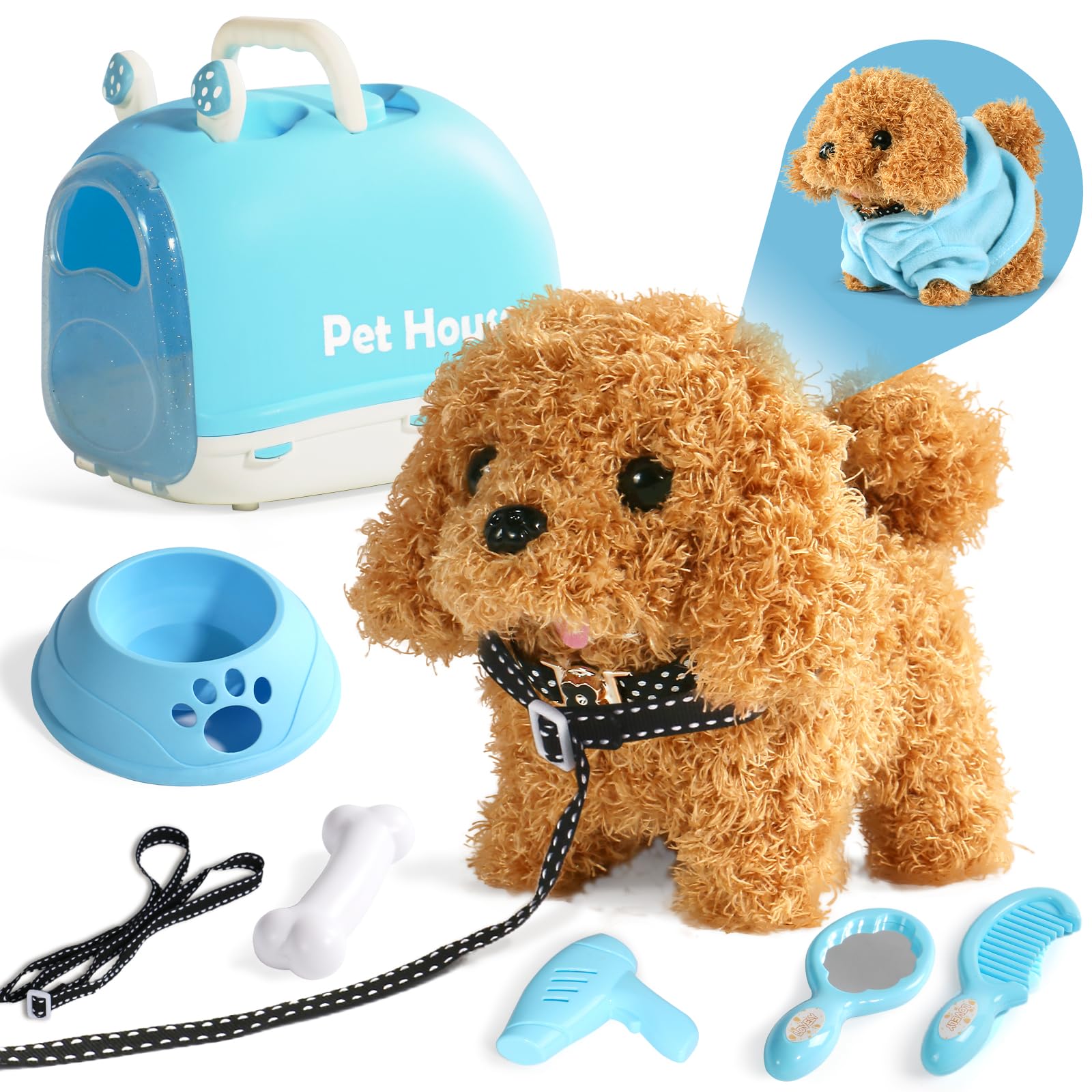 TONZE walking robot puppy toy demonstrates interactive movement for imaginative play.