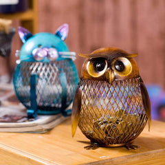 Tooarts Owl Bank Box coin slot at the top for larger deposits