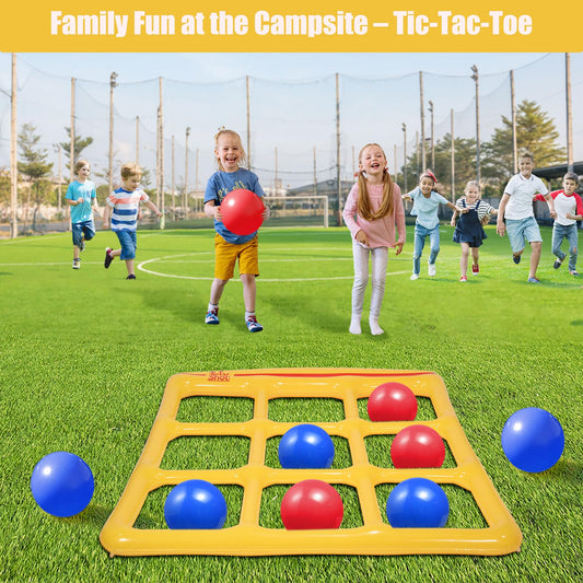 Toobimen giant tic tac toe balls red and blue ready for friendly competition