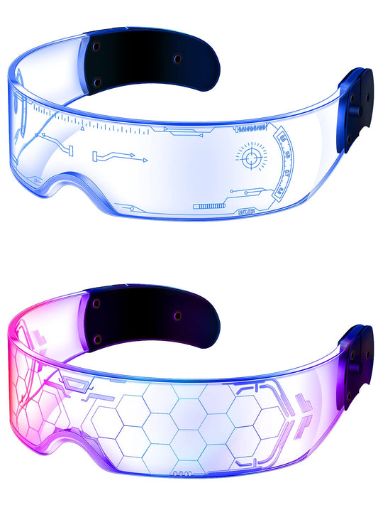 TOODOO LED visor glasses in two-pair set for bold party looks