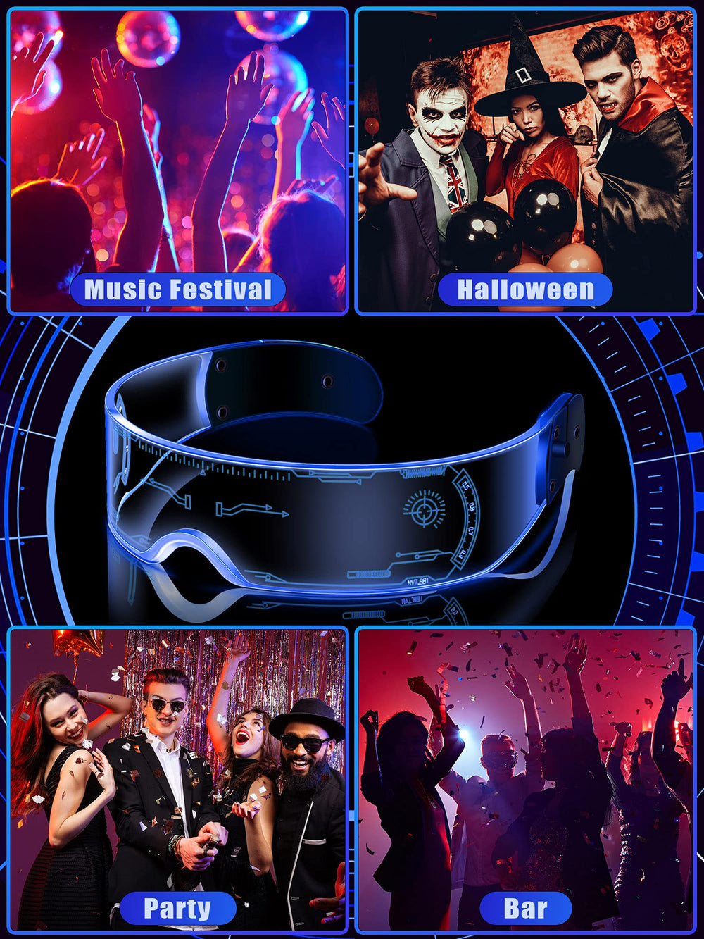 TOODOO LED visor glasses perfect for cosplay and costume wear