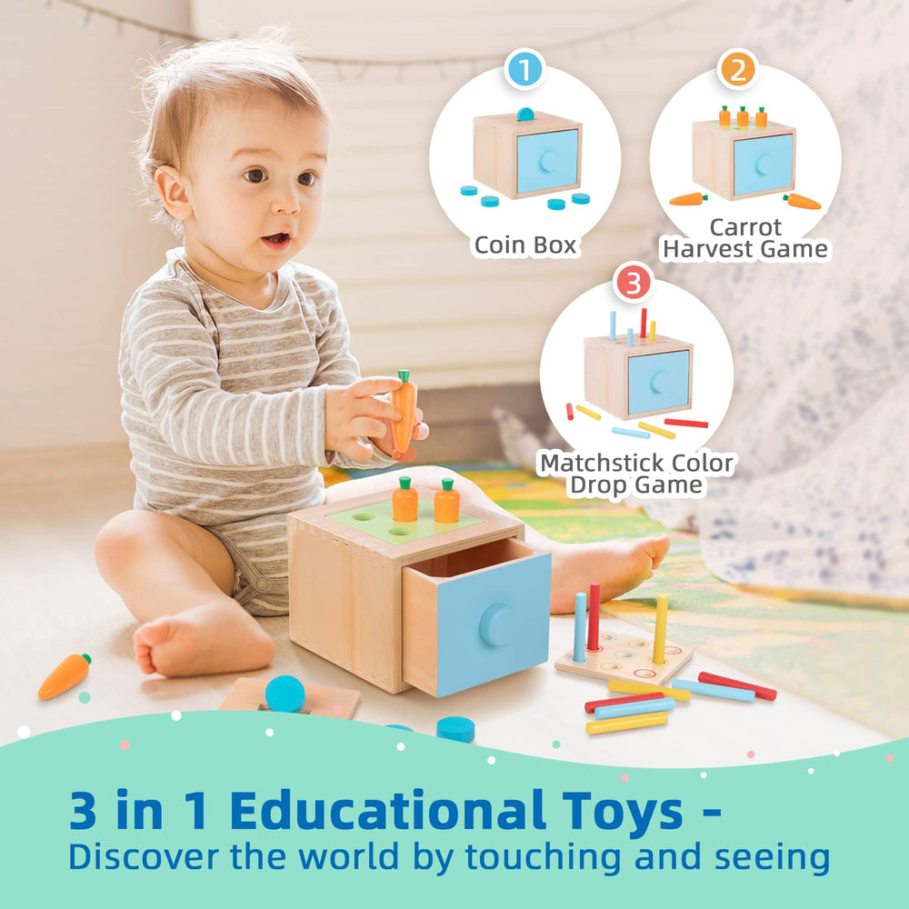 TOOKYLAND 3-in-1 educational box promotes exploration and cognitive development.