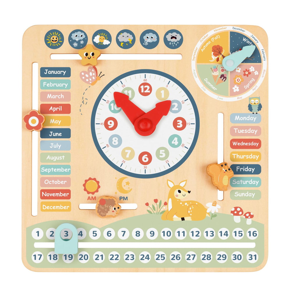 TOOKYLAND calendar board daily lesson for date and time learning at home.