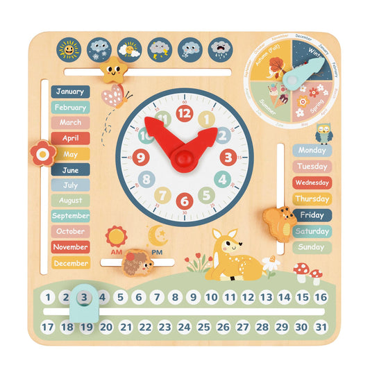 TOOKYLAND calendar board daily lesson for date and time learning at home.