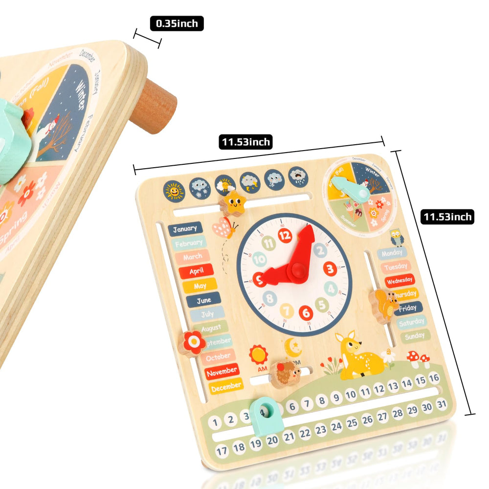 TOOKYLAND hand-on wooden calendar peg promotes fine motor skills.