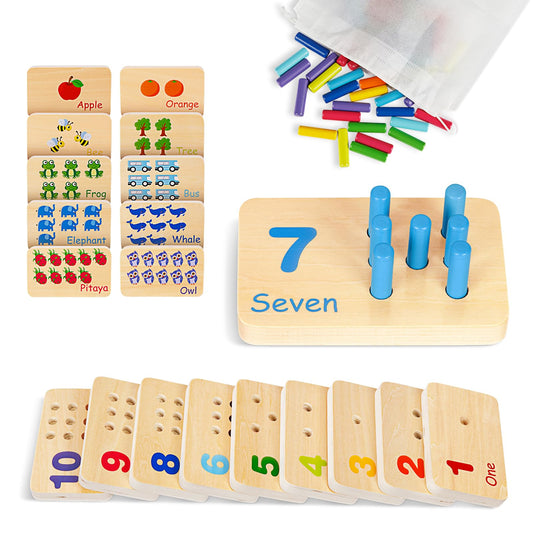 TOOKYLAND peg board with color counting pegs supports early math exploration.
