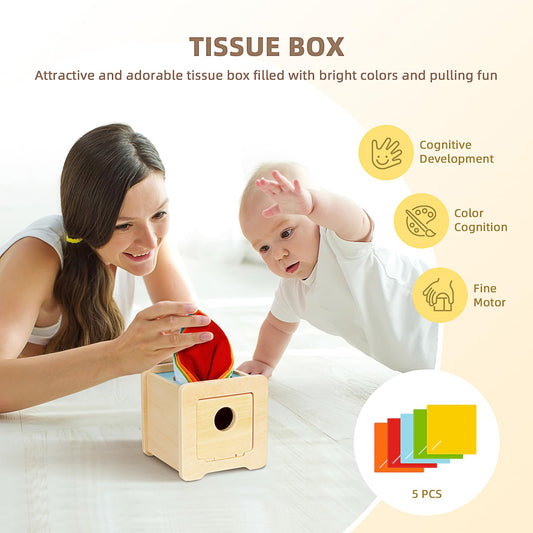 TOOKYLAND rain stick produces gentle sounds to support early auditory awareness.