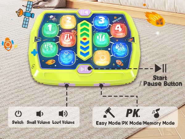 TooLion Hammer Mole Game lights and sounds enhance attention and sensory play