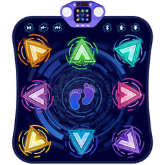 TooLion 8-arrow dance mat with LED lights promotes rhythm practice for kids.
