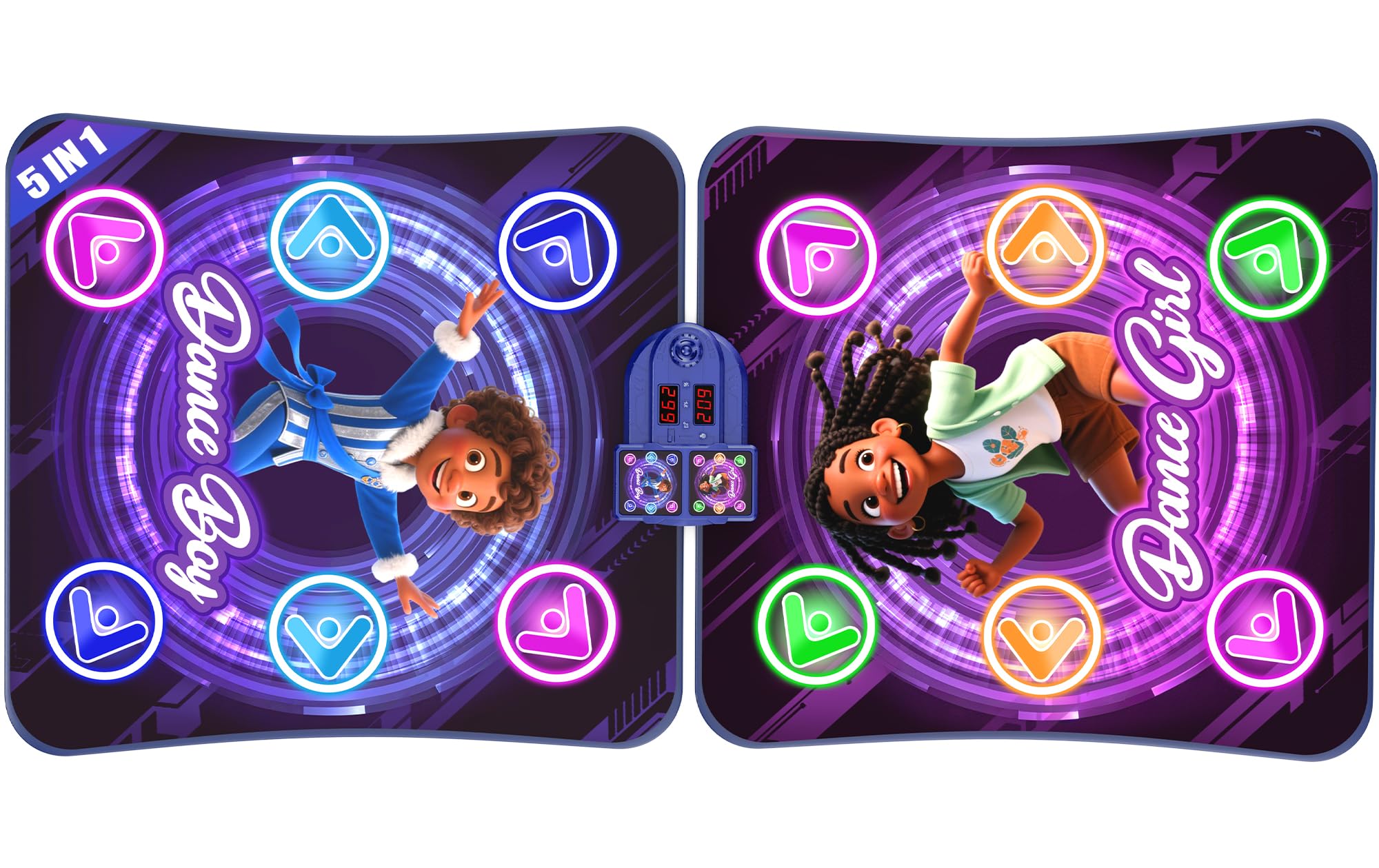 TooLion two-player dance mat in action, promoting cooperative play and active movement.