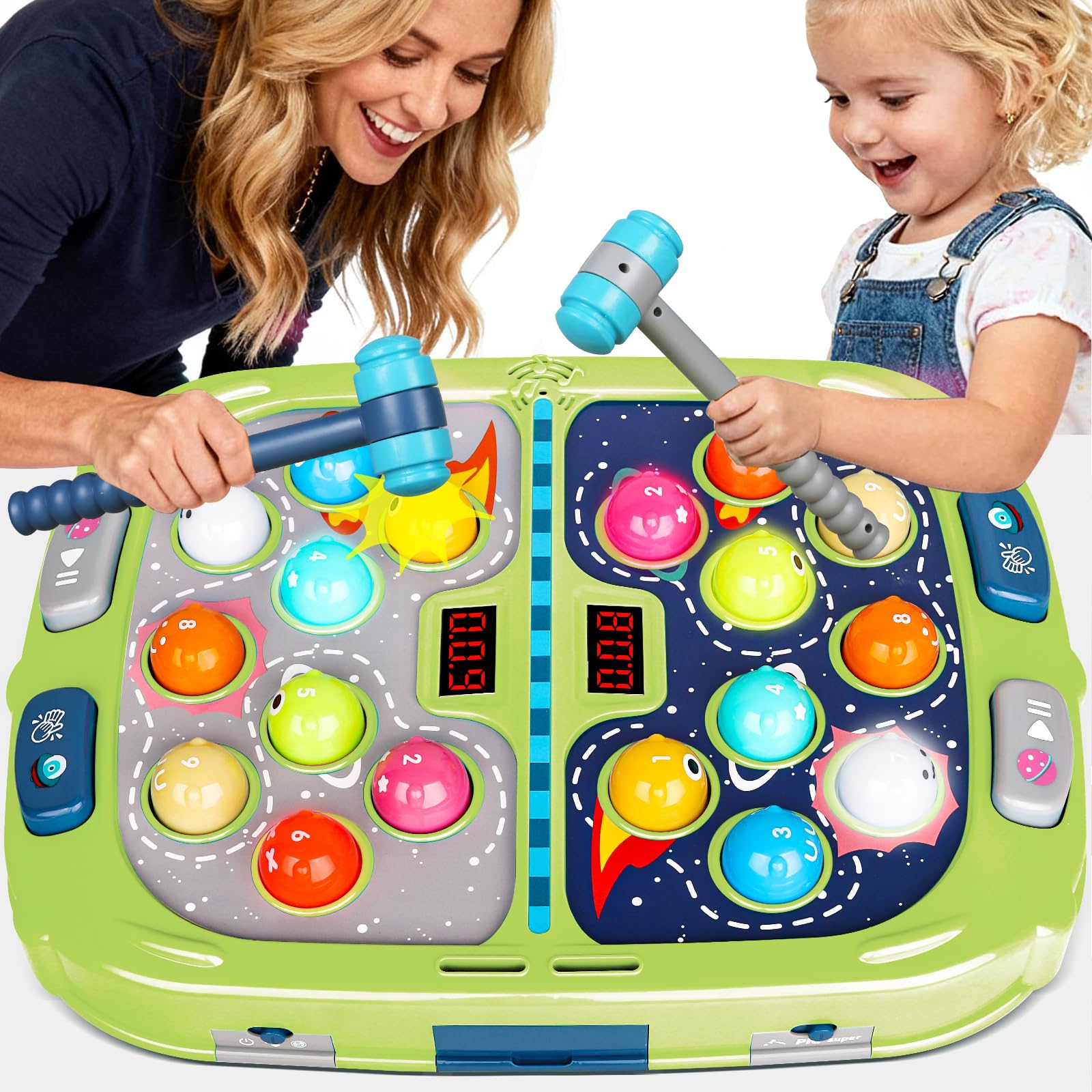 TooLion two-player whack mole game with hammers for kids' active play