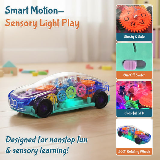TOOTY TOY bump-and-go car with LED lights for active movement