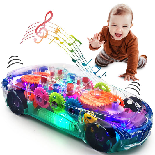 TOOTY TOY light-up car with transparent gears for visual exploration during play