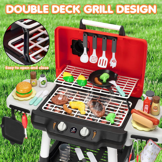 TooyBing kids grill with smokey lights and sizzling sounds adds realism without mess.