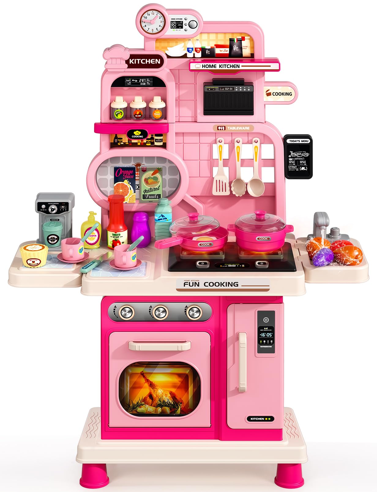 TooyBing Kids Kitchen Playset stove with lights inspires imaginative cooking sessions