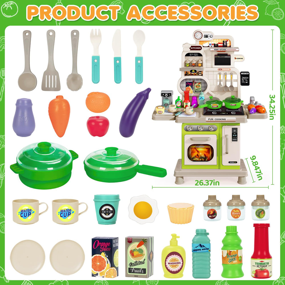 TooyBing Kids Play Kitchen Set accessories invite varied pretend meals