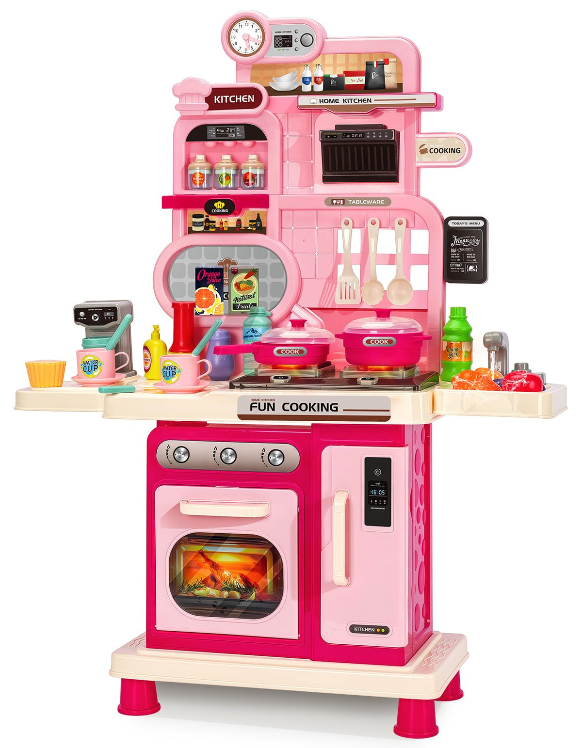 TooyBing kids' play kitchen stove with glowing lights for imaginative pretend cooking.