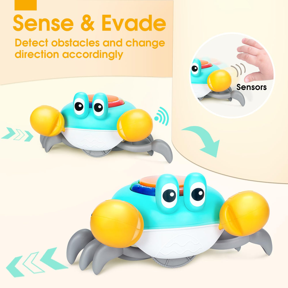 TooyBing musical crawling crab toy lights activated for visual stimulation