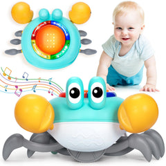 TooyBing musical crawling crab toy side view showing crawl motion for early motor play