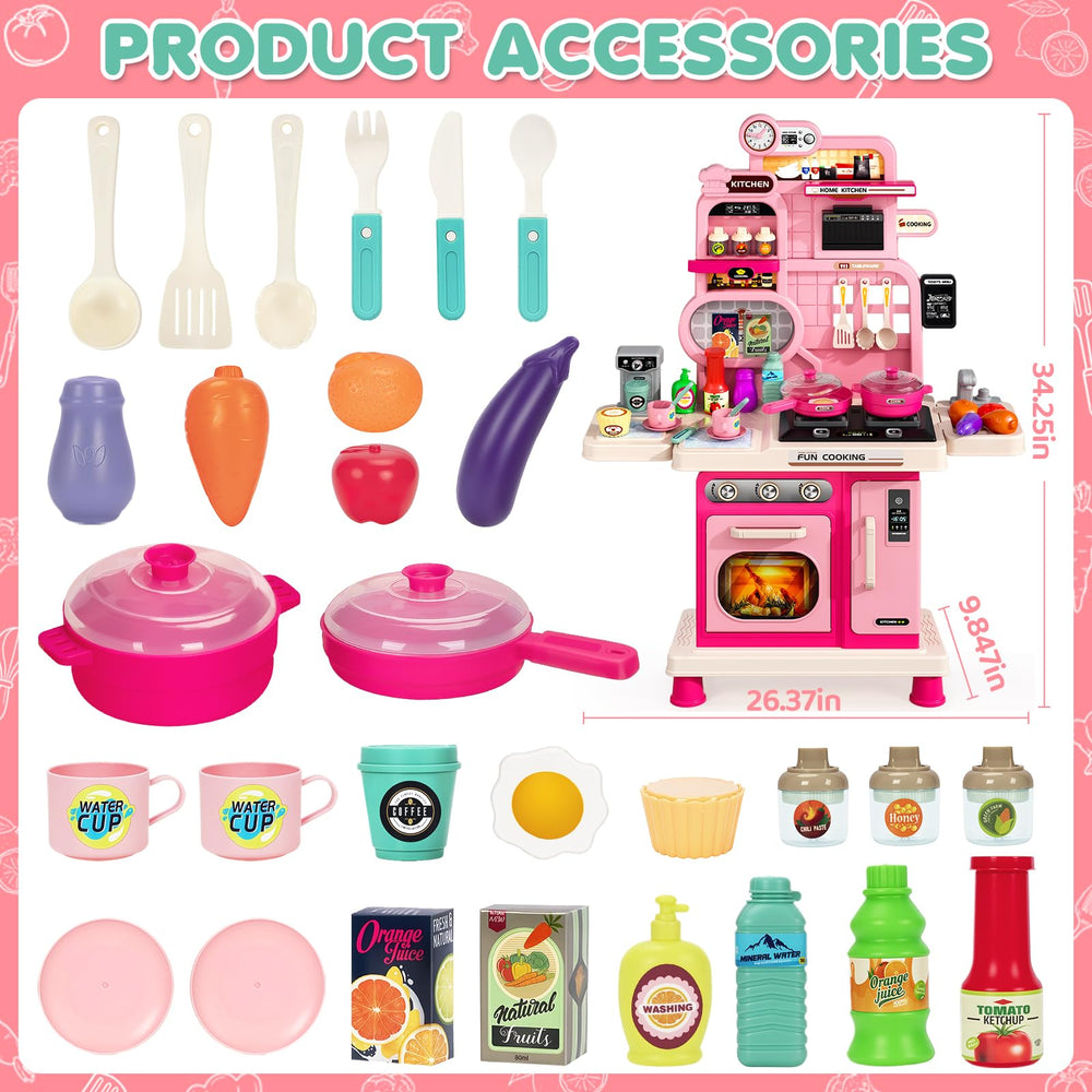TooyBing pink design kitchen inspires joyful pretend play for kids.