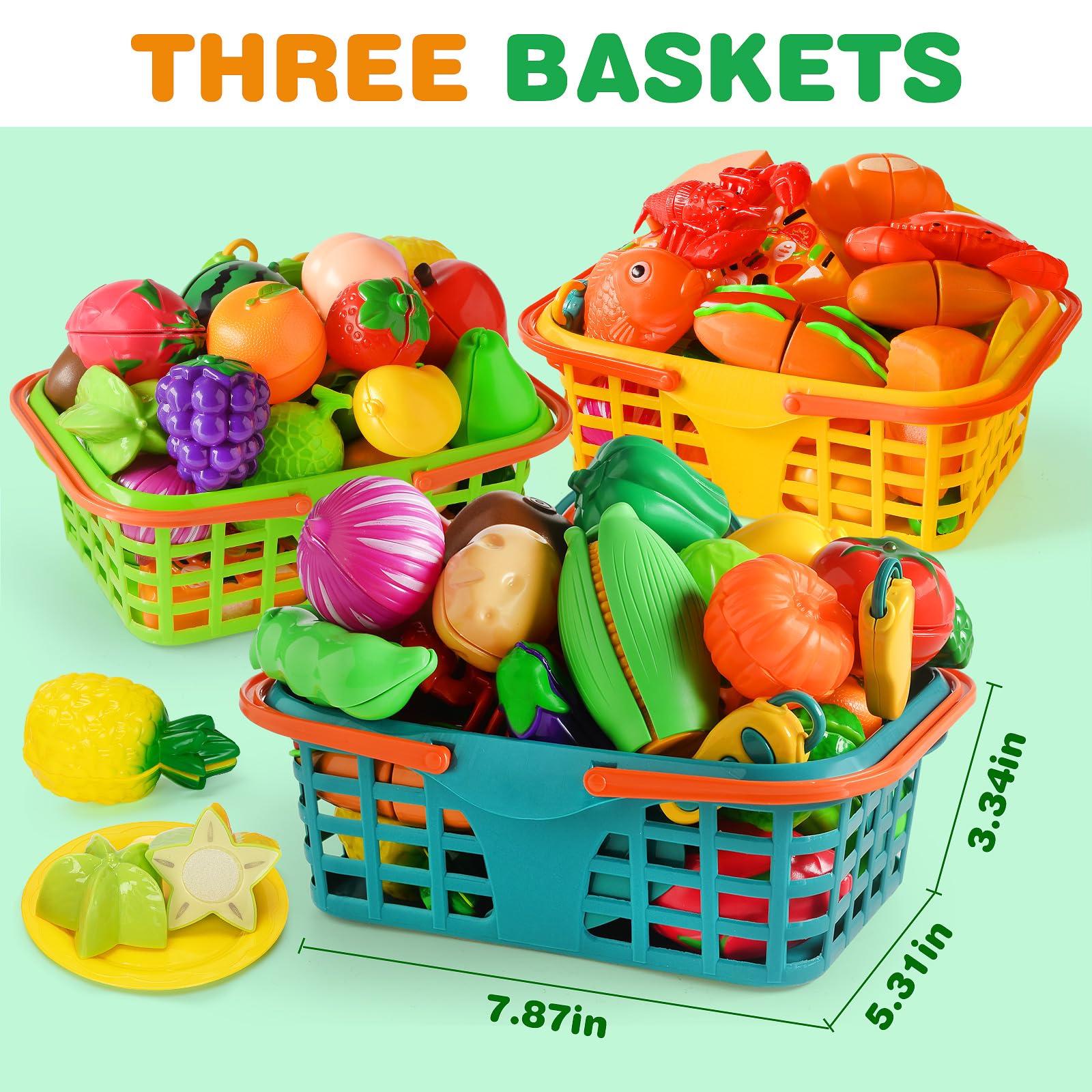 TooyBing play food set with colorful kitchenware accessories for realistic cooking prep