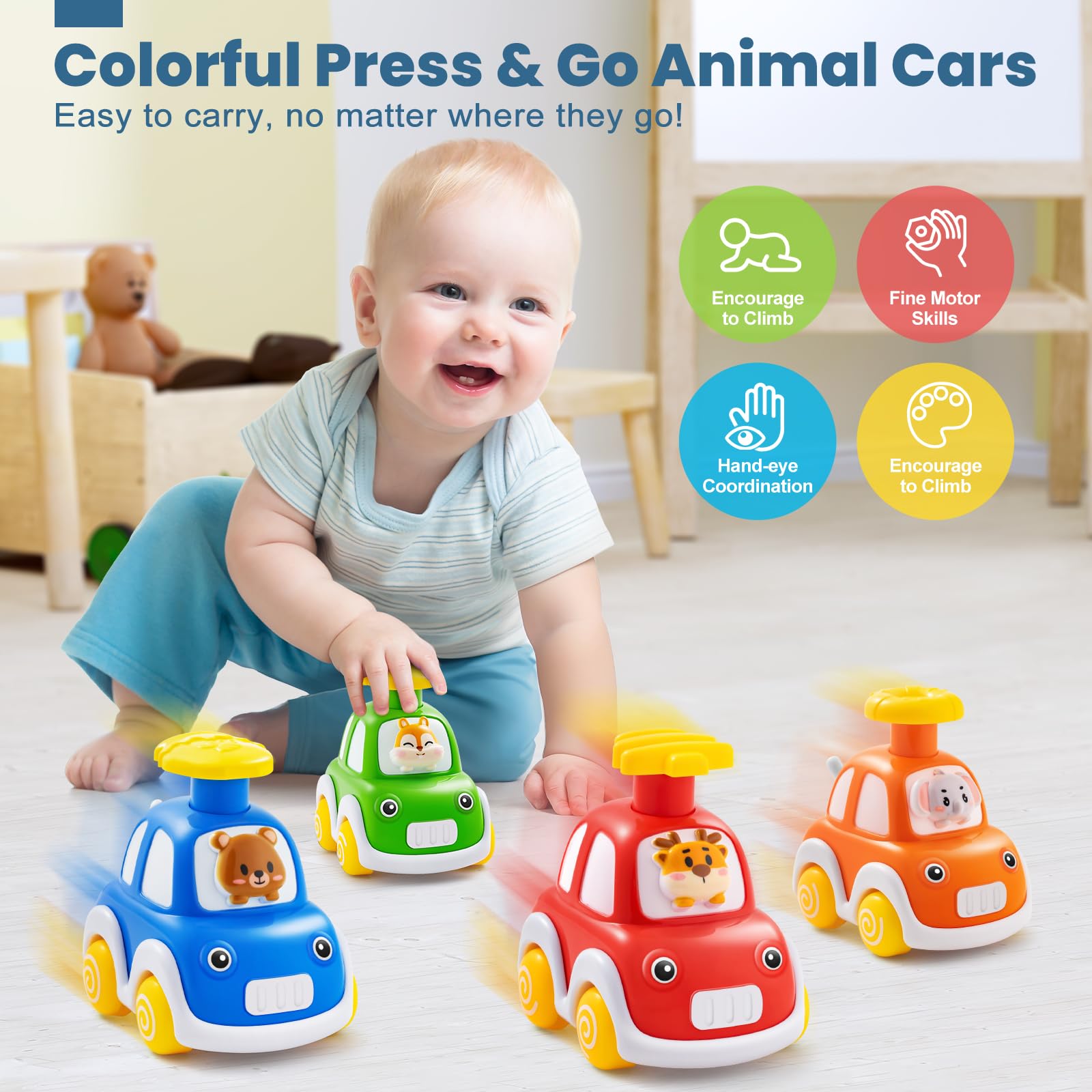TooyBing press and go fountain button invites tactile engagement during active play.
