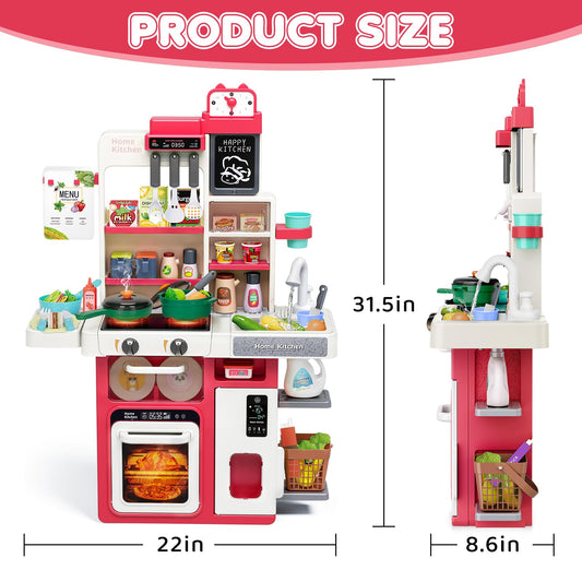 TooyBing Red Play Sink shows water cycle and cleanup in action.
