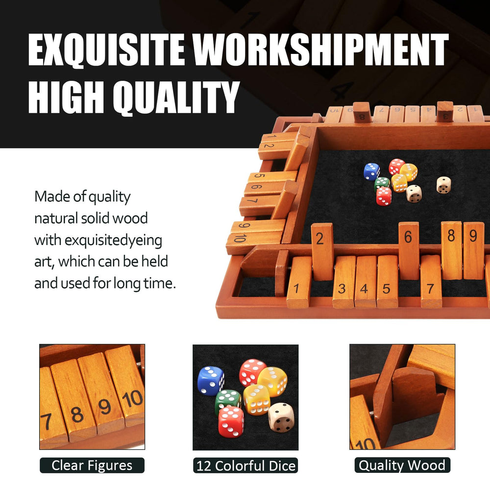TooyBing Shut the Box colored dice aid quick color-coding and decisions.