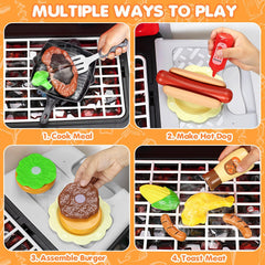 TooyBing grill with side tables for cutting and sauce placement supports imaginative cooking.