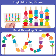 TooyBing threading strings and wooden stick for bead threading
