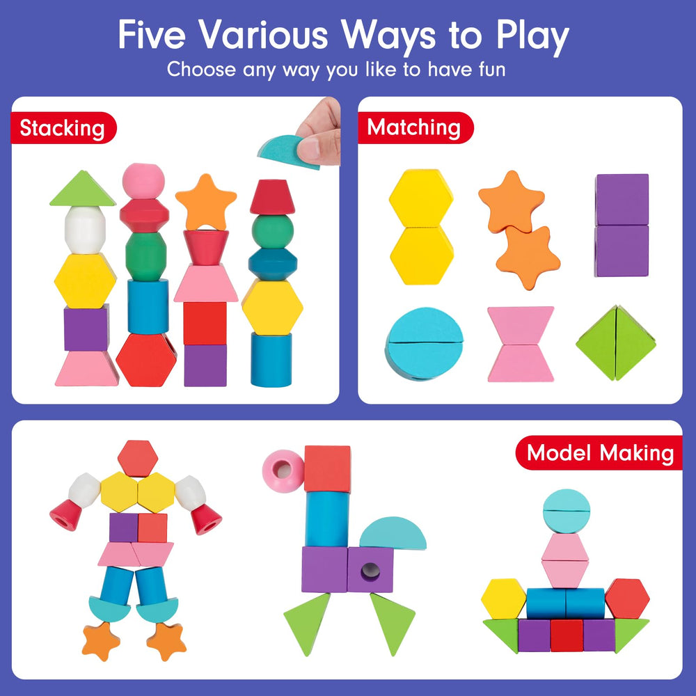 TooyBing wooden pillars stored in a neat box for organization