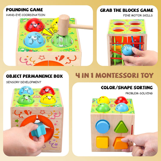 Tooysea wooden hammer game for cause-and-effect learning