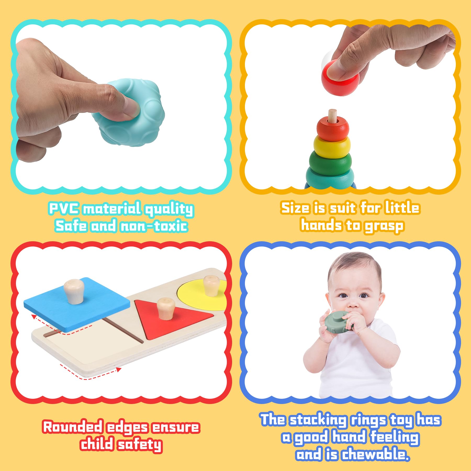 Tooysea object permanence box with ball supports cognitive tracking and cause-and-effect learning.