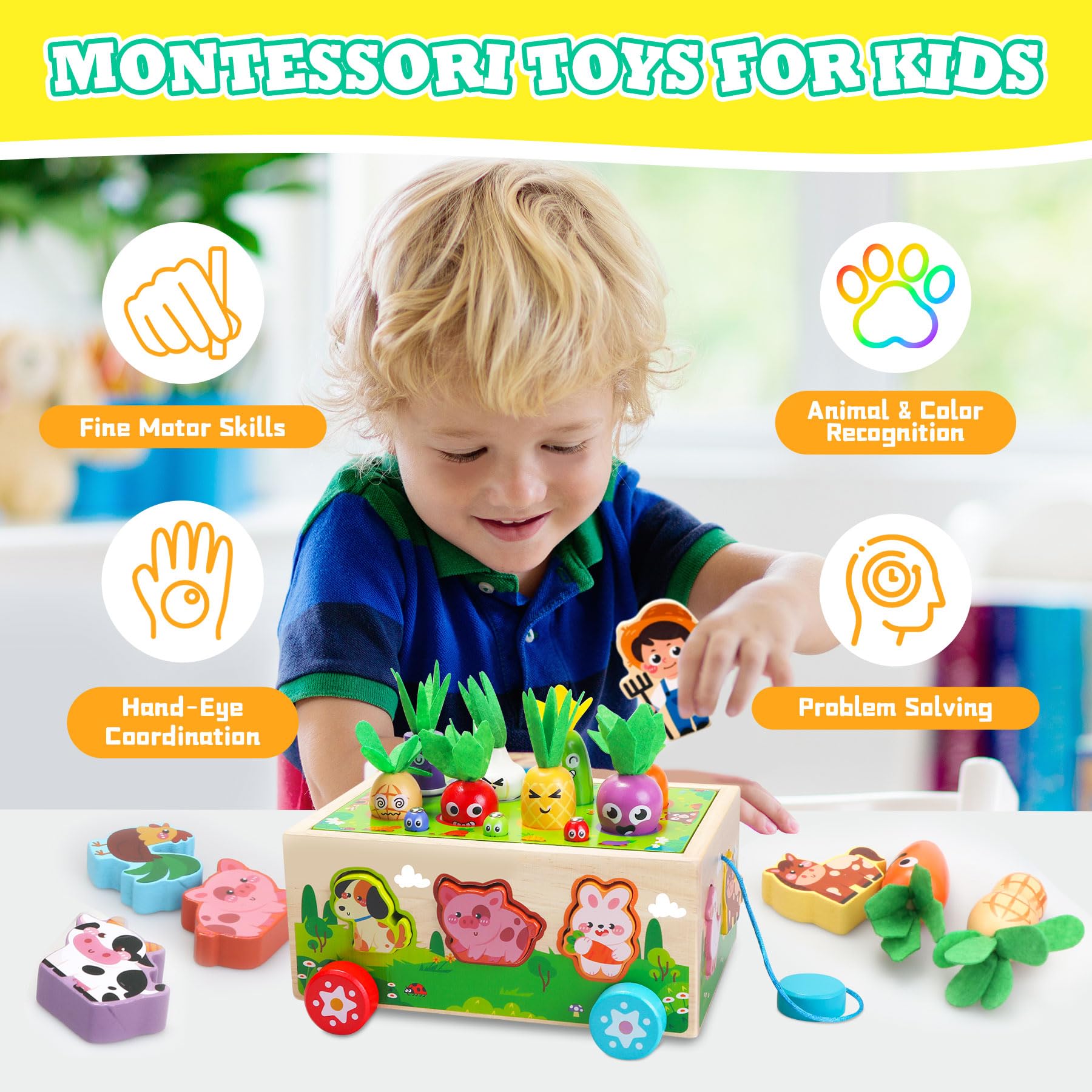 Tooysea vegetable pieces set with color-coded slots for sorting and counting