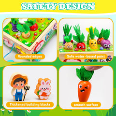 Tooysea wooden worms set for pulling, promoting fine motor skills