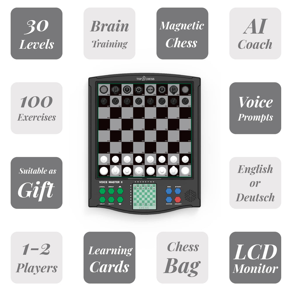 TOP 1 CHESS Classic Voice Master built in coach delivers helpful voice prompts