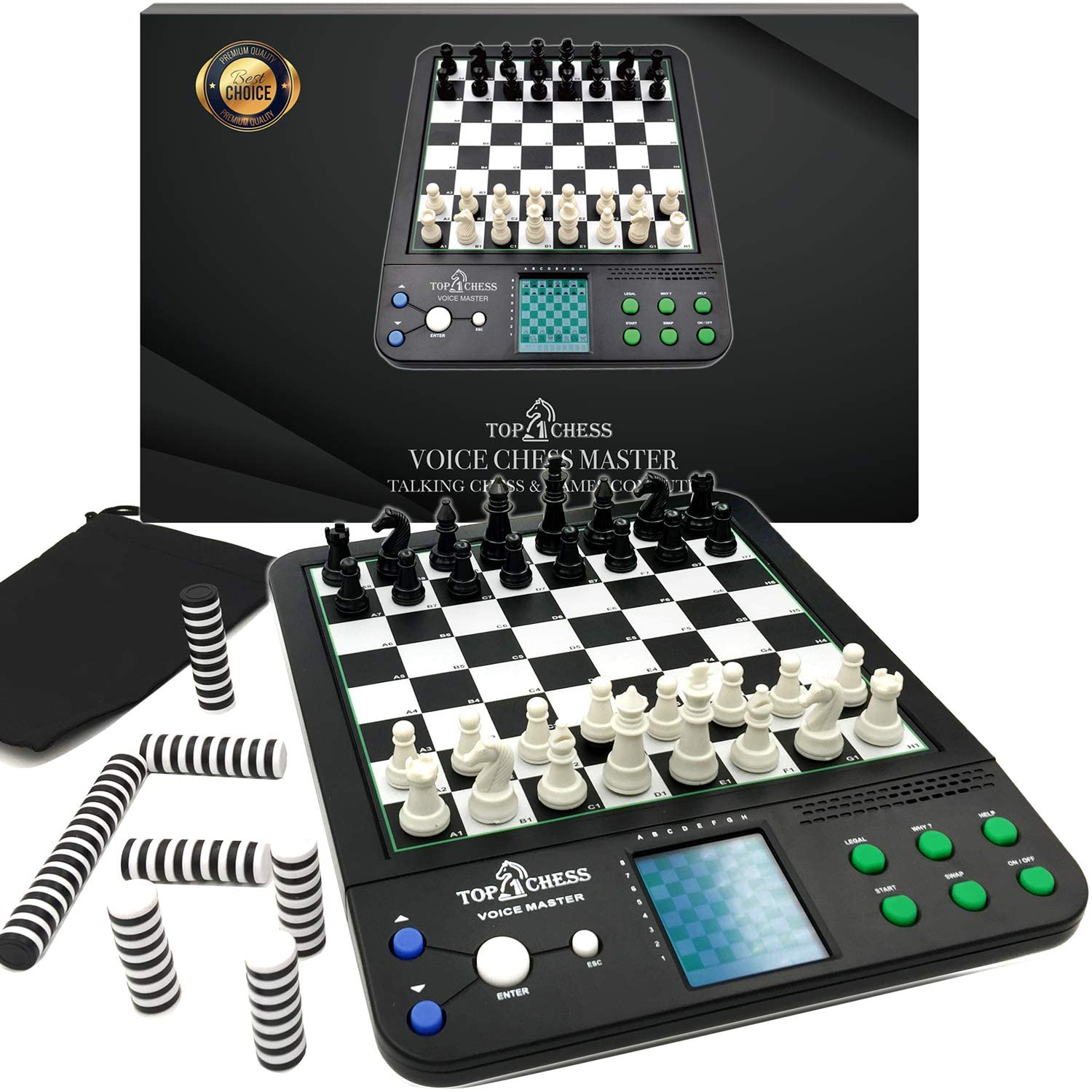 Top 1 Chess electronic board with LCD display for learning moves