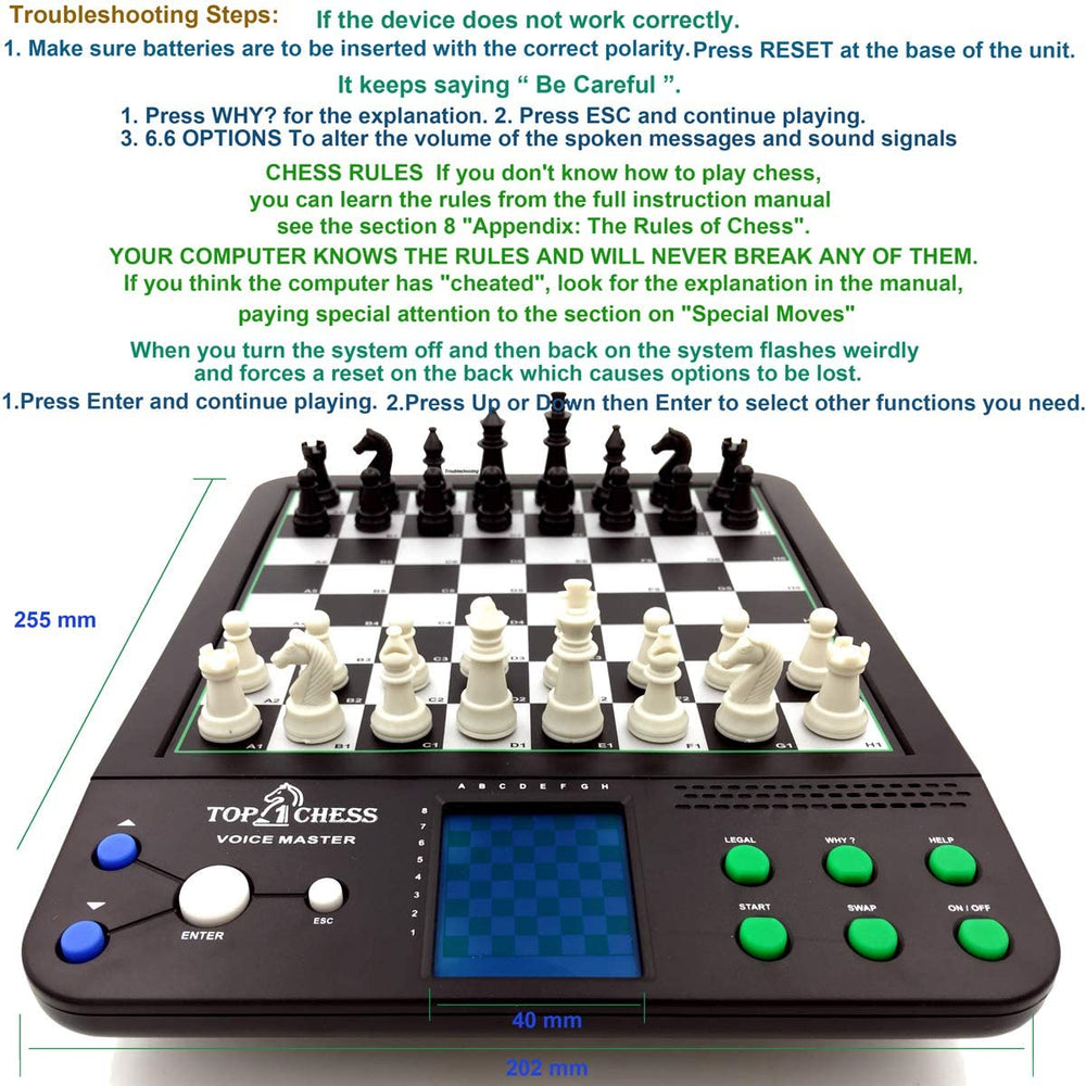 Top 1 Chess LCD display clearly shows piece positions