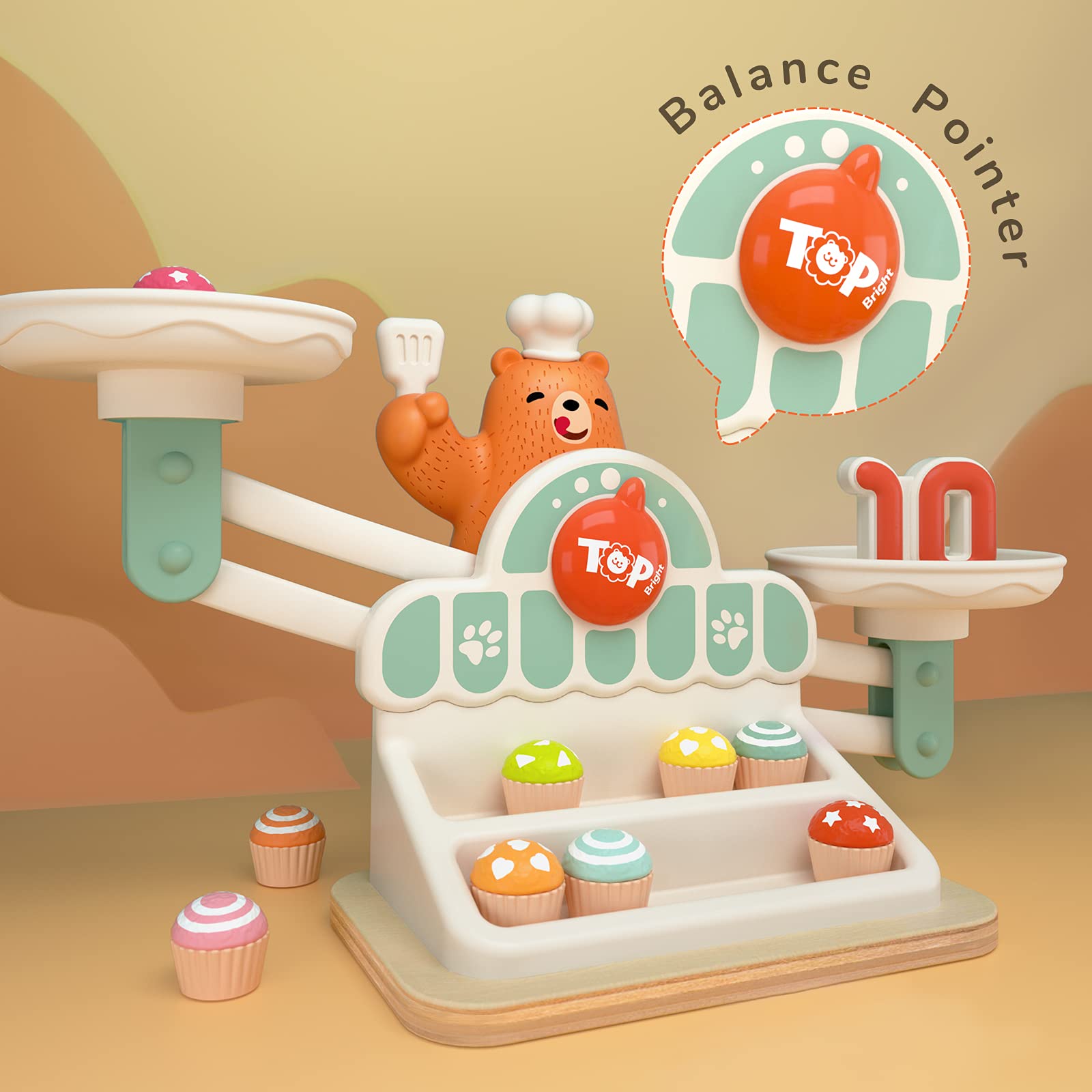 TOP BRIGHT storage shelf keeps the cake shop organized.