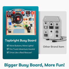 TOP BRIGHT Busy Board AC controls provide sensory interaction and focus.