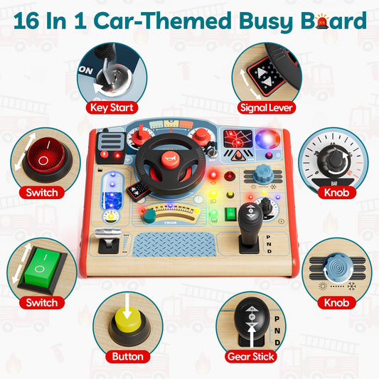 TOP BRIGHT Busy Board steering wheel to develop fine motor skills.