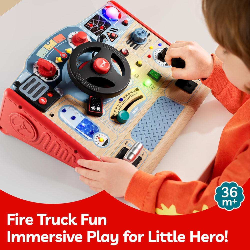 TOP BRIGHT Busy Board toy radio invites sound exploration and interaction.