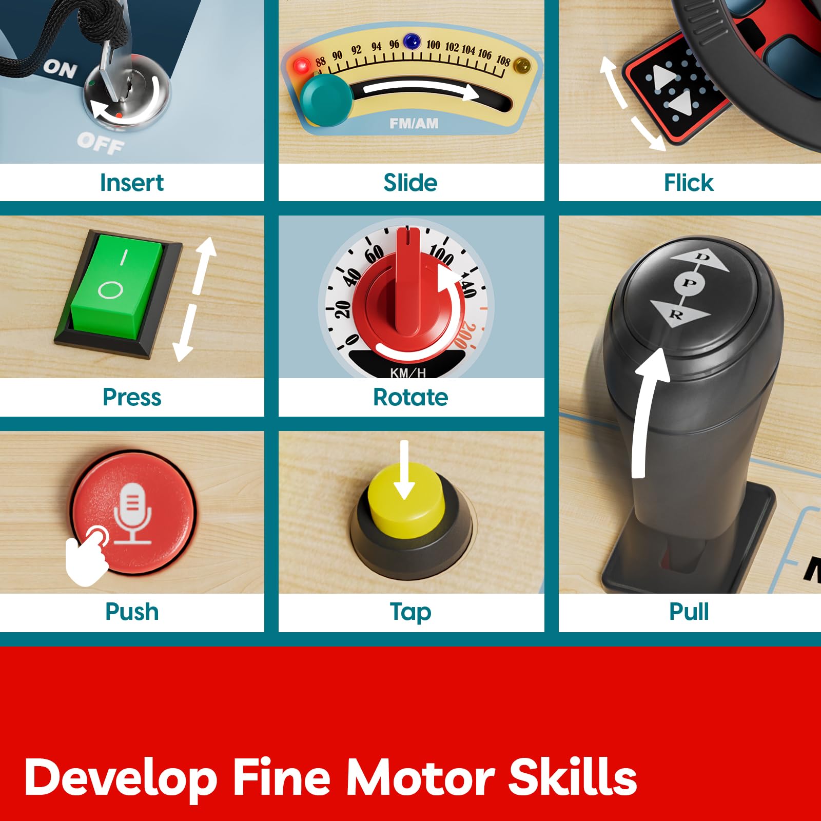 TOP BRIGHT Busy Board walkie-talkie supports role play and communication.