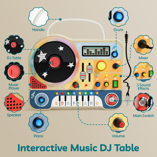 Top Bright DJ Sound Explorer module demonstrates interactive music learning and rhythmic play.