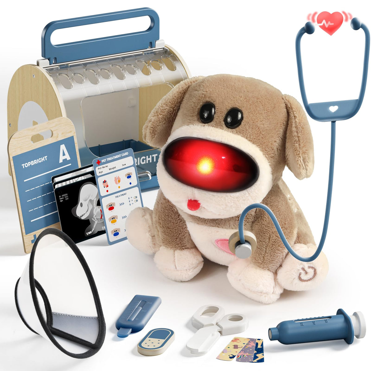 Top Bright Doctor Kit puppy with lights for imaginative diagnosis playtime
